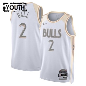 Camiseta Niños NBA Chicago Bulls Lonzo Ball 2024-25 Nike City Edition Blanco Swingman